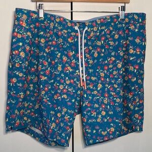 Bonobos Floral Patterned Blue Men's Athletic Shorts